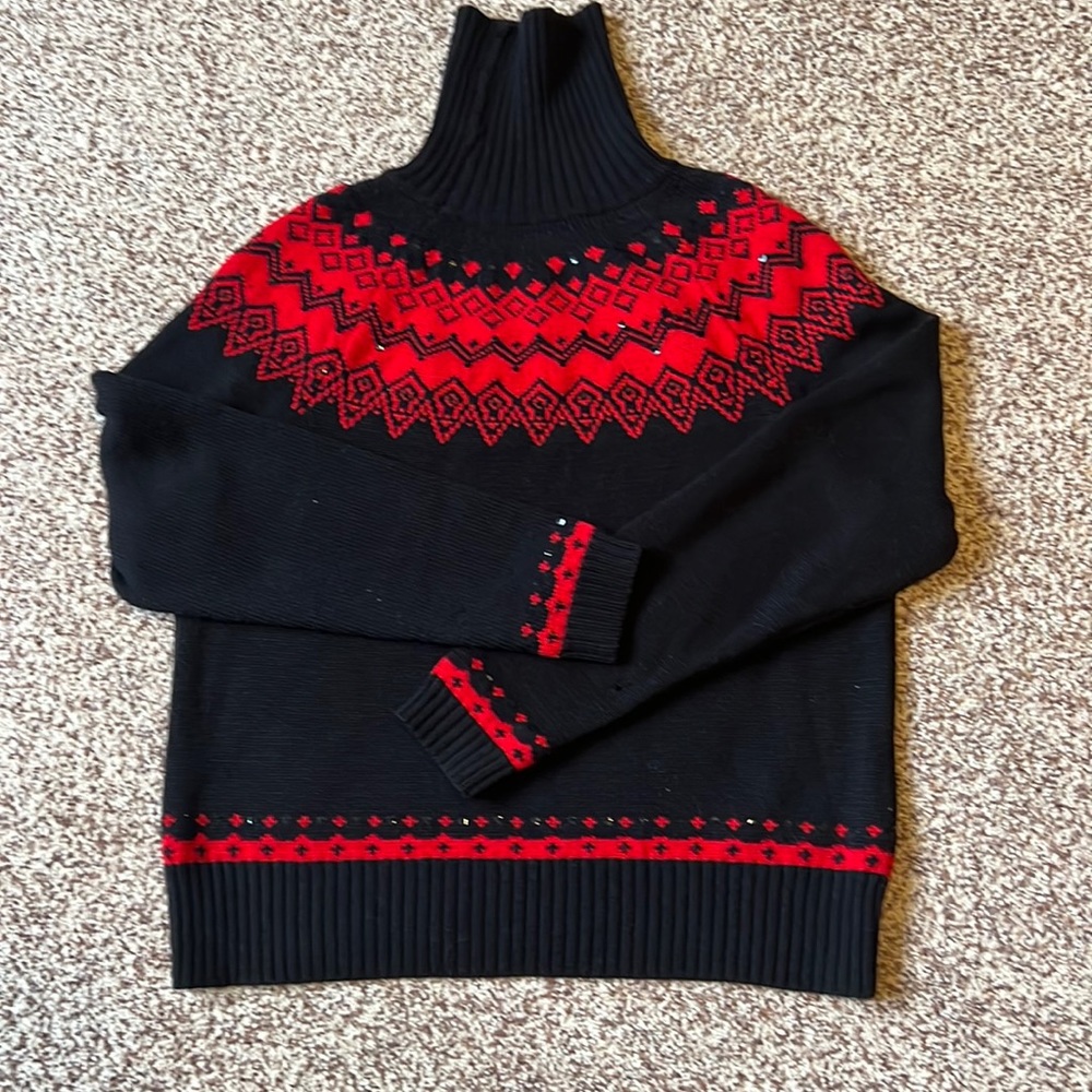 Beautiful Vintage Pendleton Sweater with Black sequined accents.